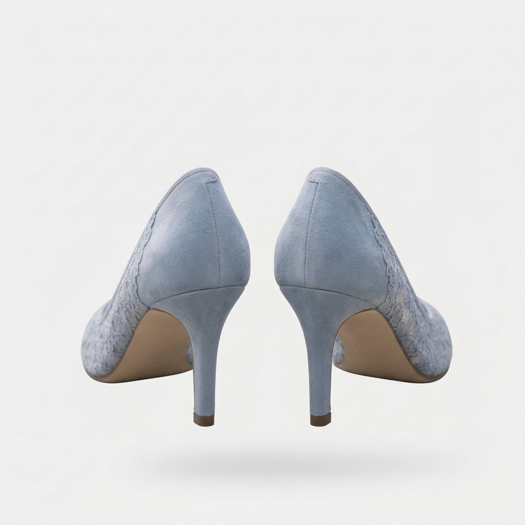 Blue Lace Heels