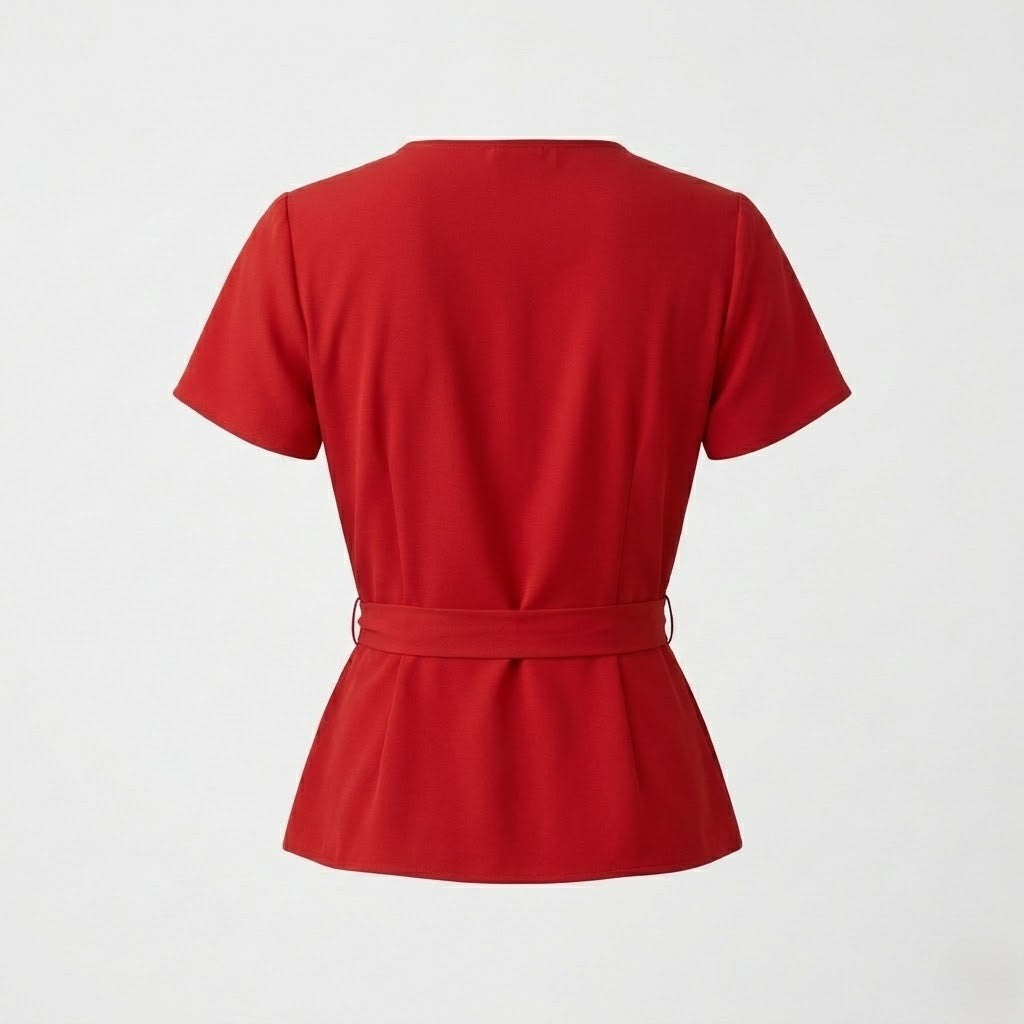 Red Polyester Blouse