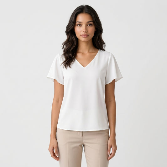 White Polyester Blouse