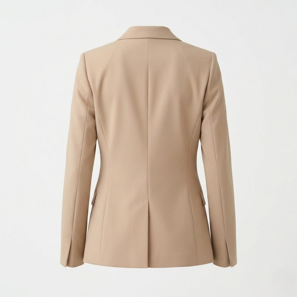 Beige Polyester Blazer