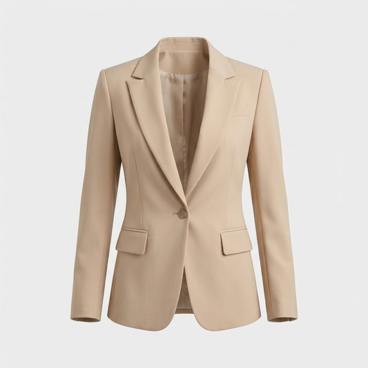 Beige Polyester Blazer