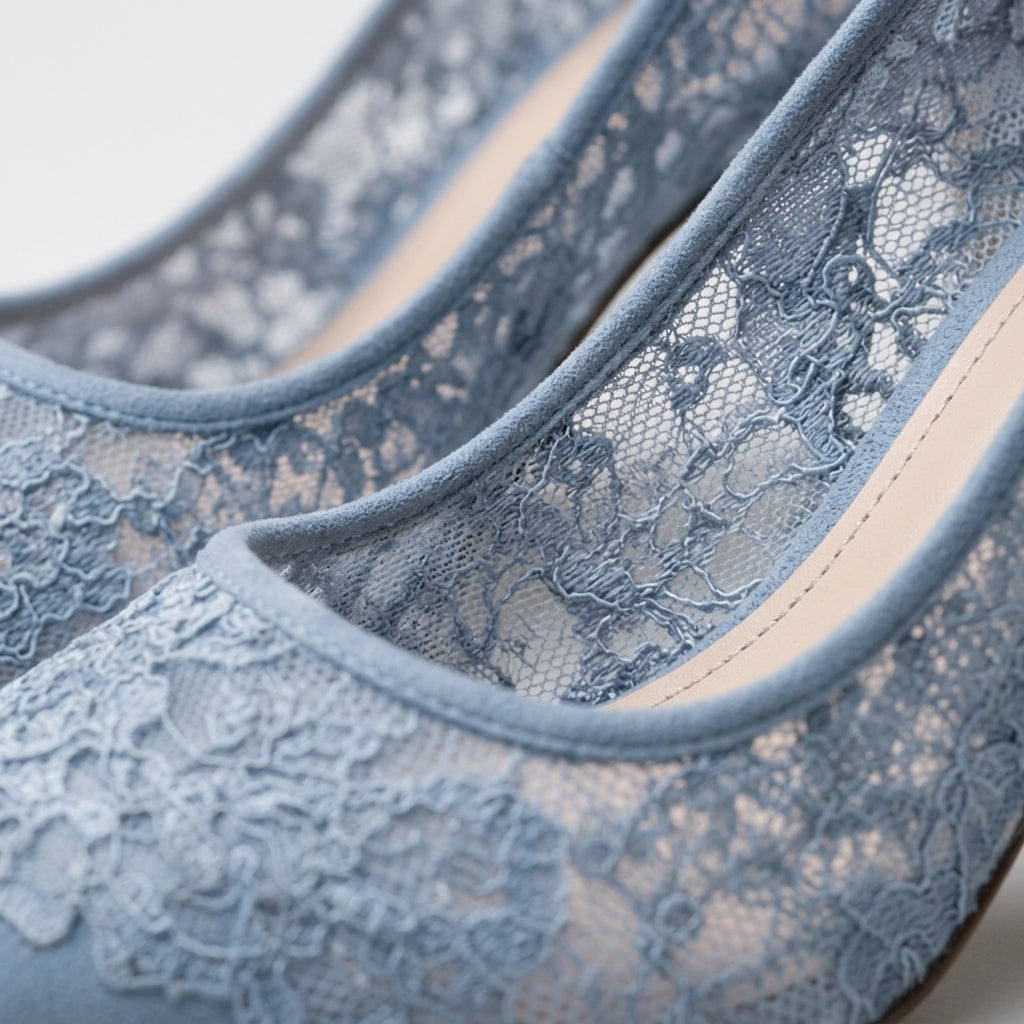 Blue Lace Heels