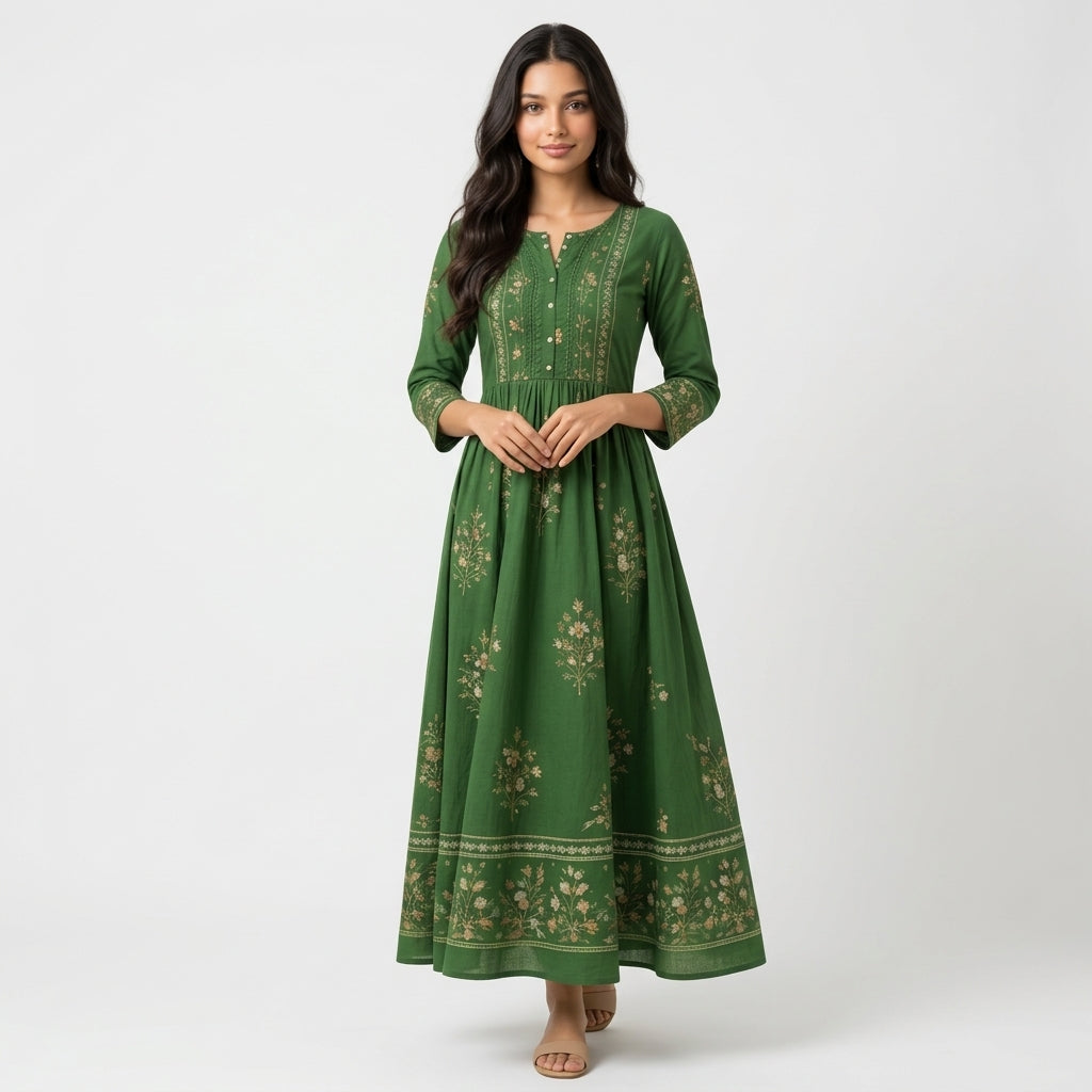 Green Cotton Dress