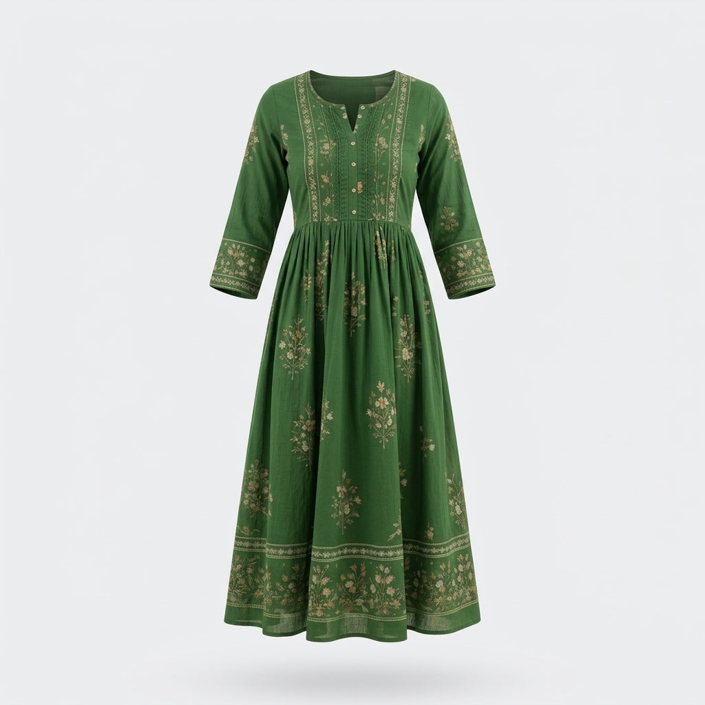 Green Cotton Dress