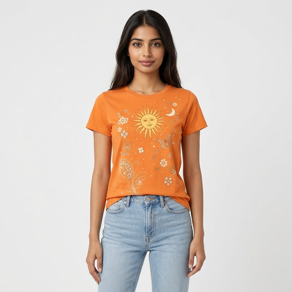 Orange Cotton T-Shirt