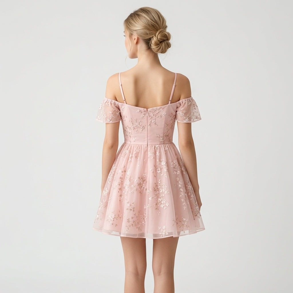 Pink Polyester Dress