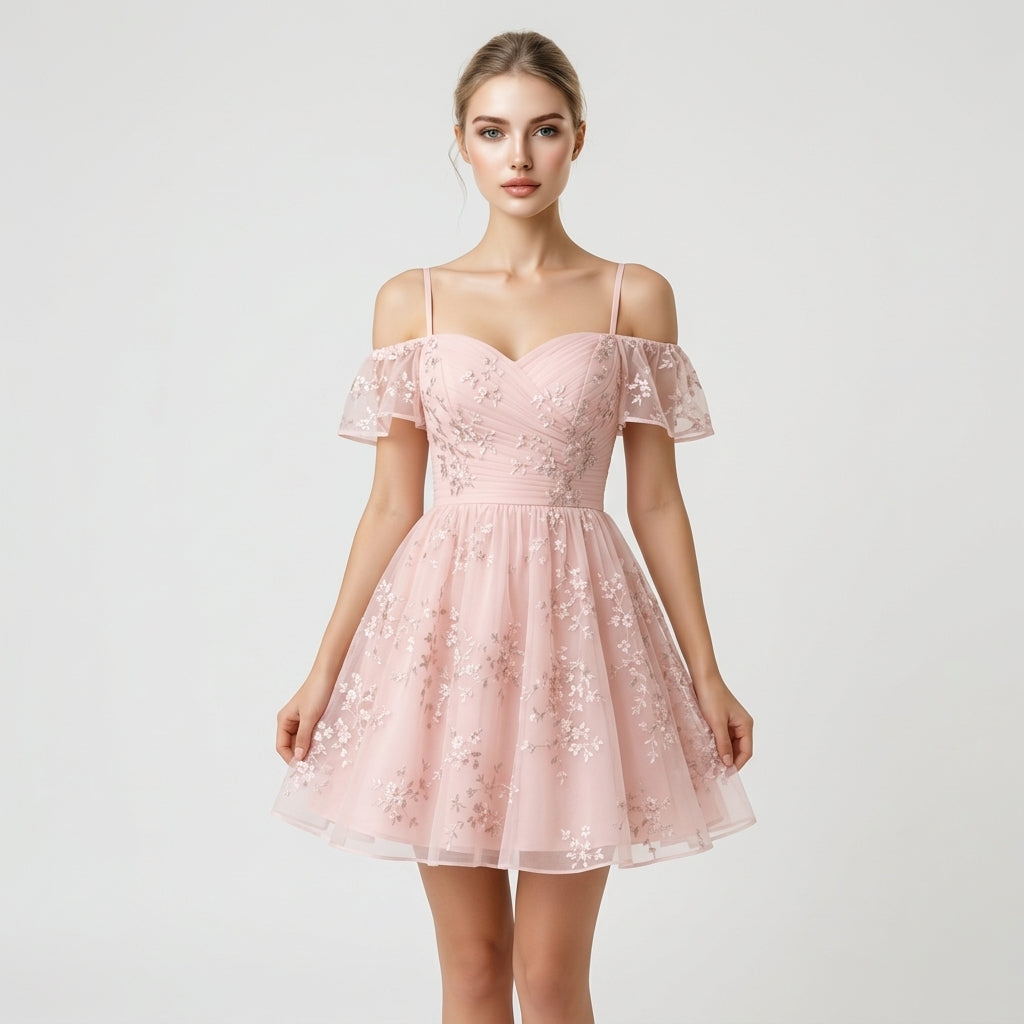 Pink Polyester Dress