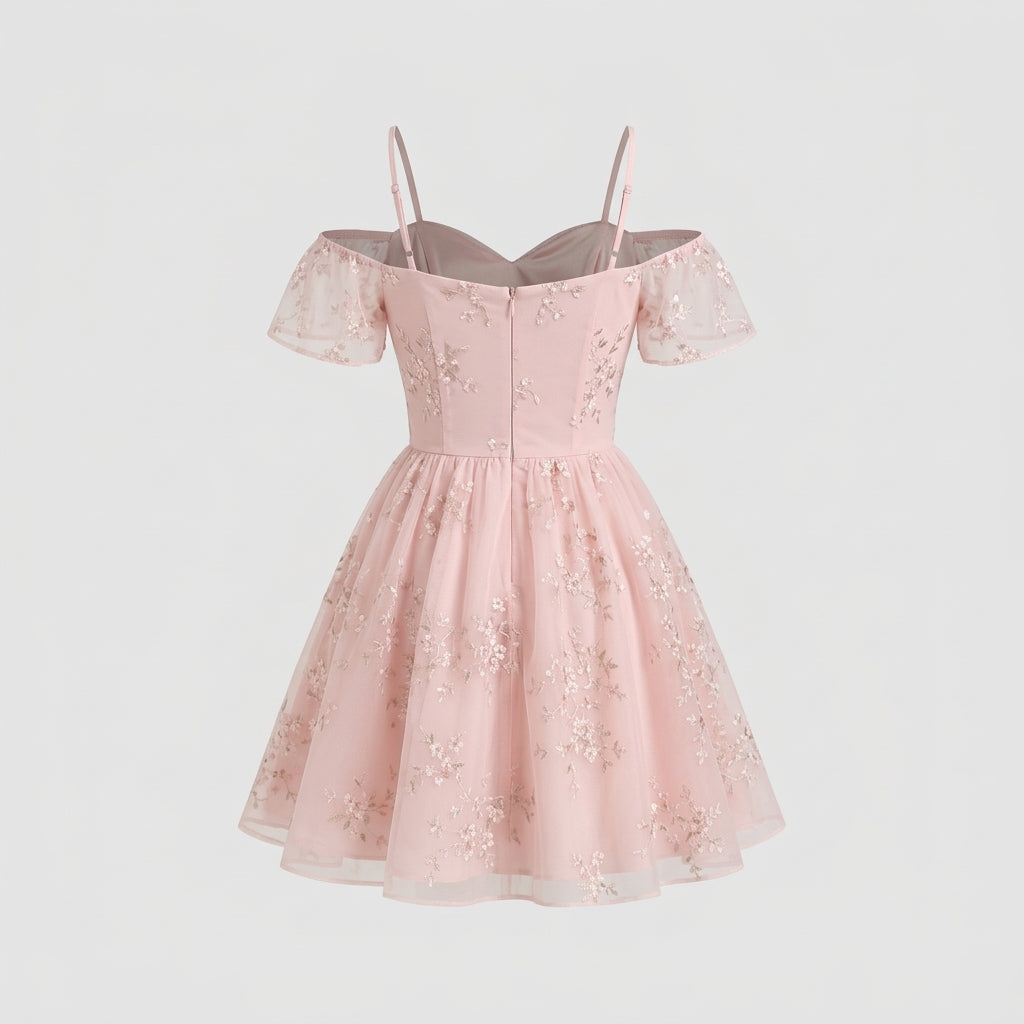 Pink Polyester Dress