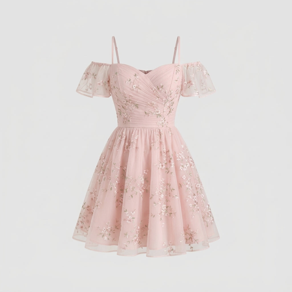 Pink Polyester Dress