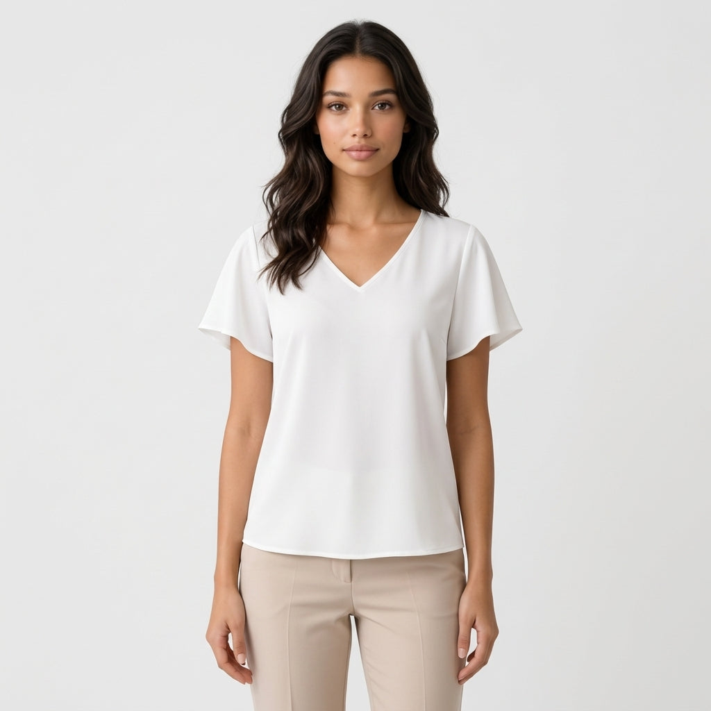 White Polyester Blouse