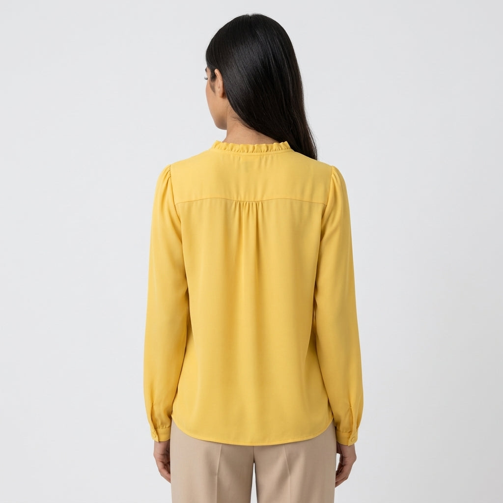 Yellow Polyester Blouse